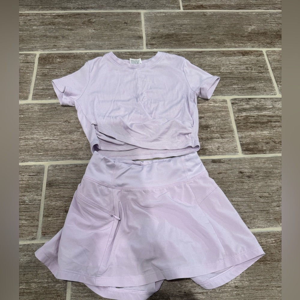 ALL IN MOTION PURPLE SKIRT AND SHIRT SET OUTFIT GIRLS KIDS